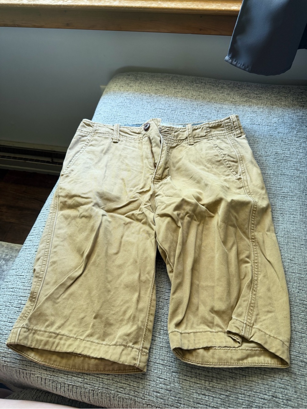 Hollister Tan Cotton Flat-Front Men's Shorts